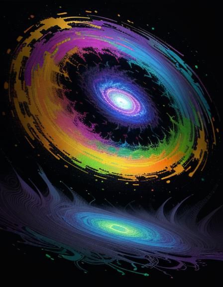 Malevolent Entity in Shadows: Neo-Impressionist Abstract Art