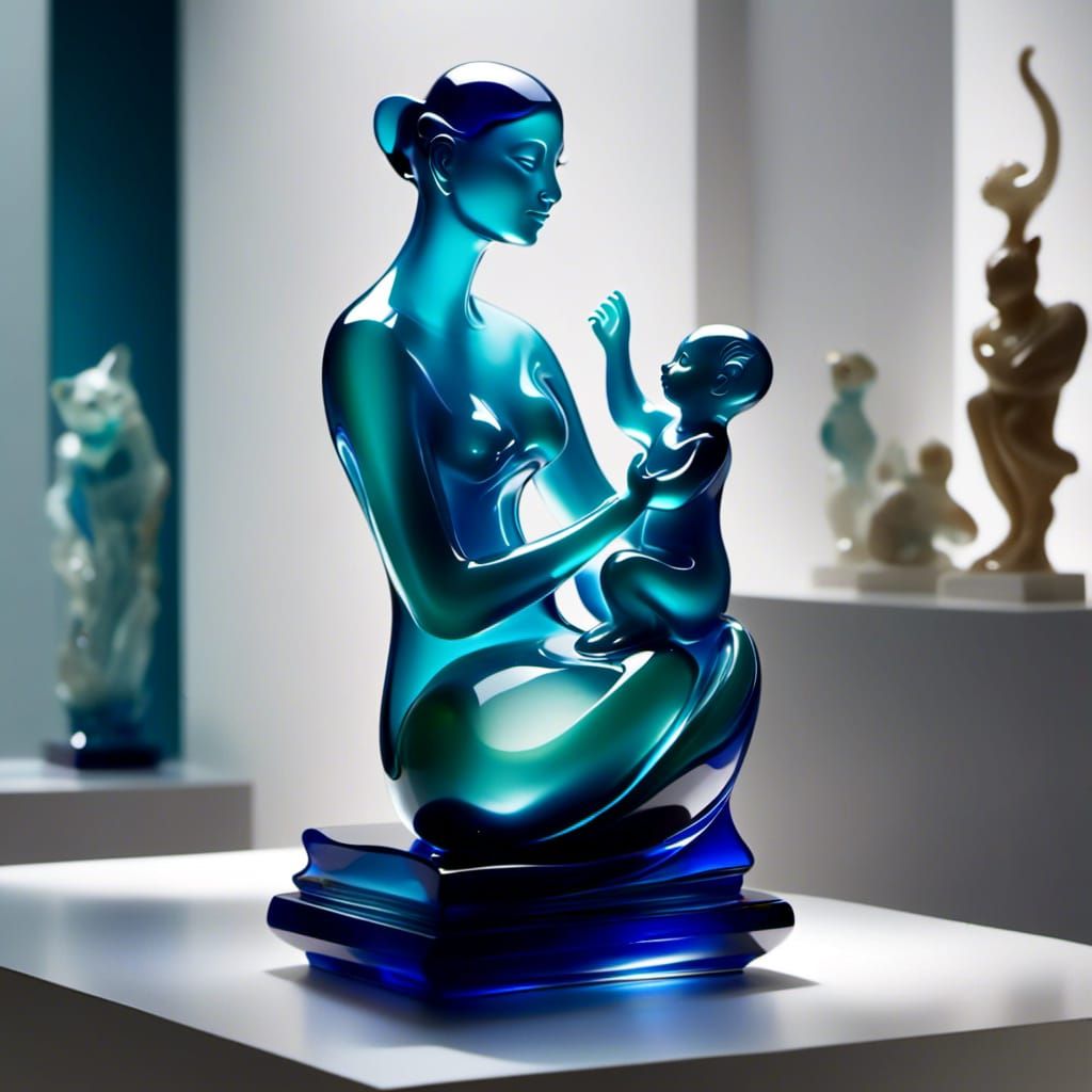 Mother and Infant in Glass