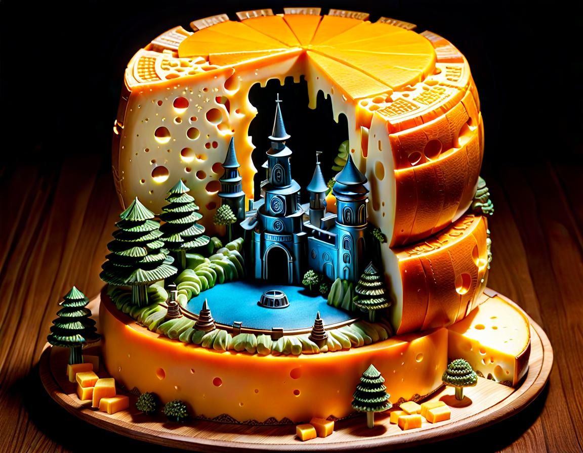 Cheese Steampunk City in Sci-Fi Style