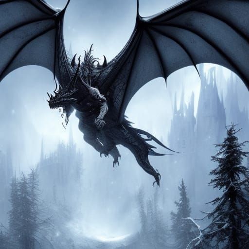 Ancalagon the Black The Primordial Dragon - AI Generated Artwork ...