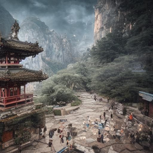 Ksitigarbha Bodhisattva: Detailed Matte Painting
