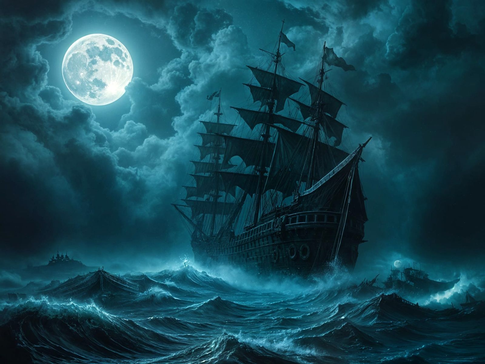 The Black Pearl appears at full moon  by @Francis H