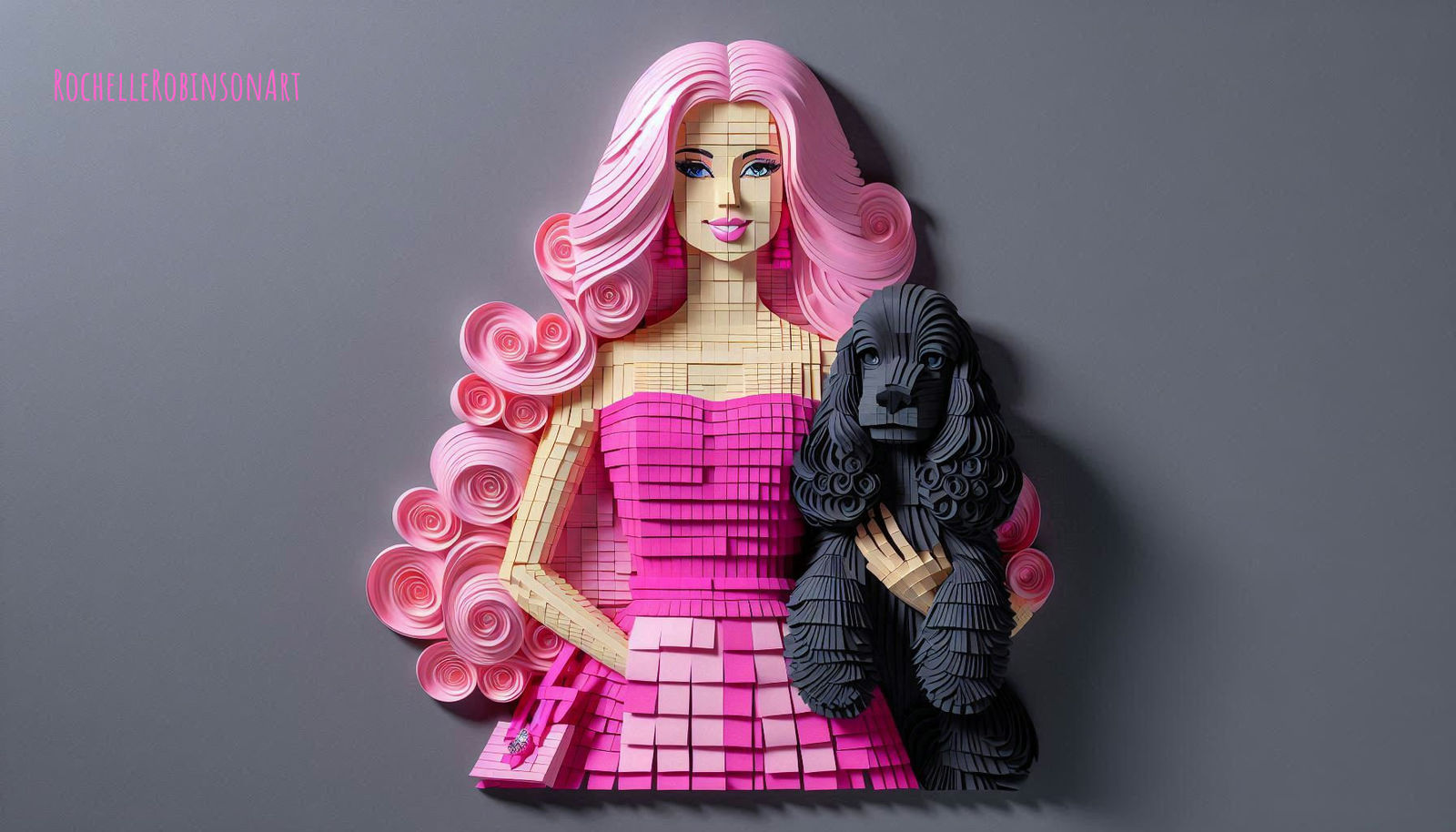 Barbie and Mel - Paper Art