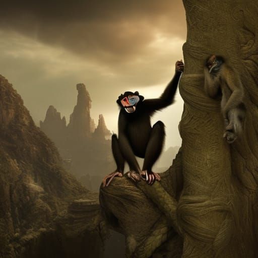 a monkey in distress