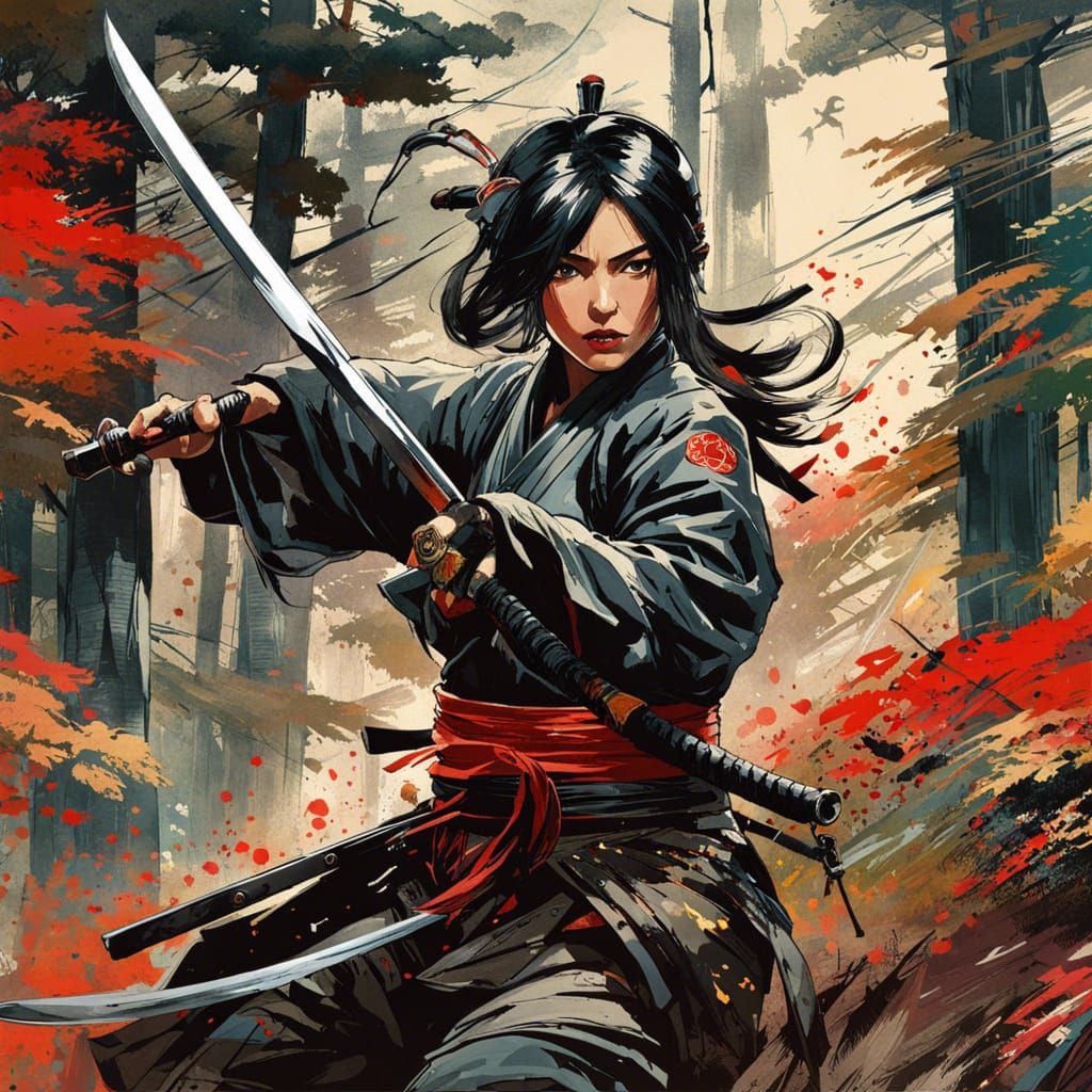 Japanese Female Ninja - AI Generated Artwork - NightCafe Creator