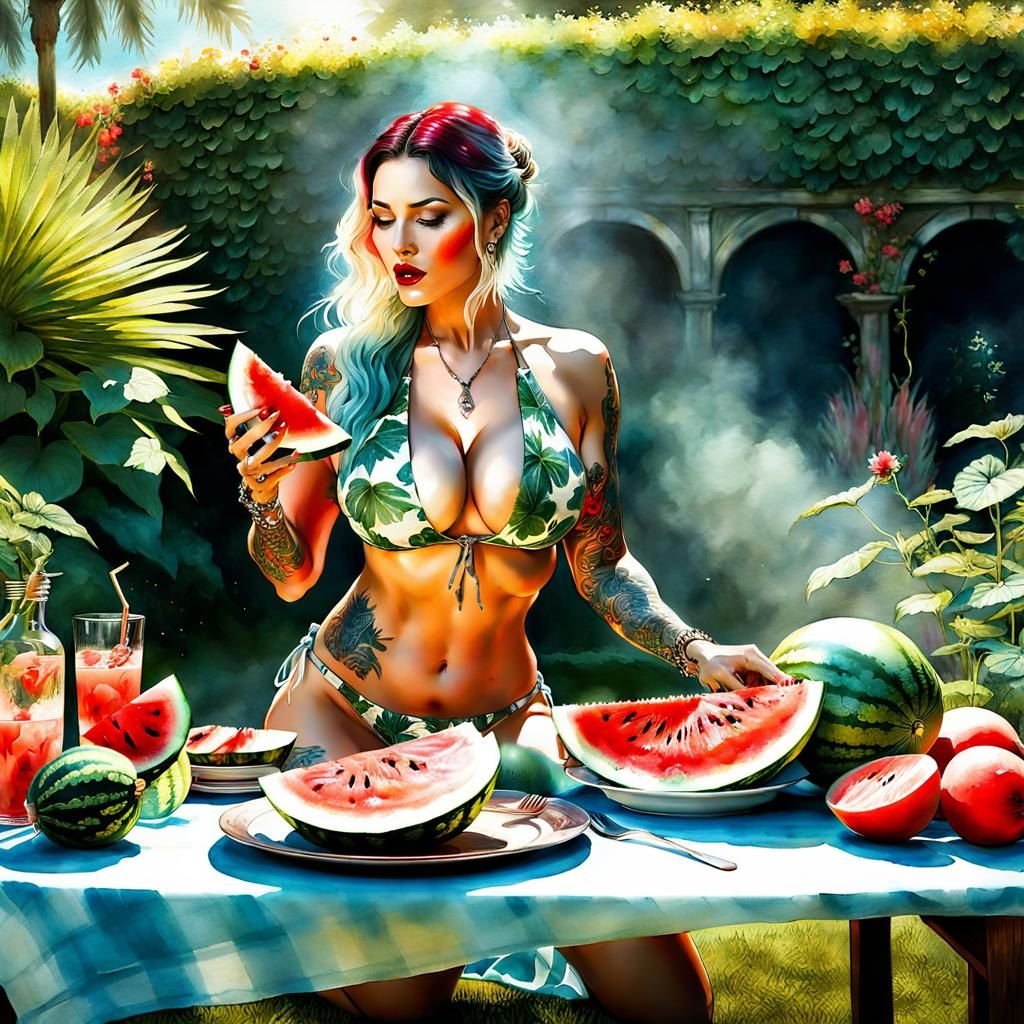 Watermelon and tattoos