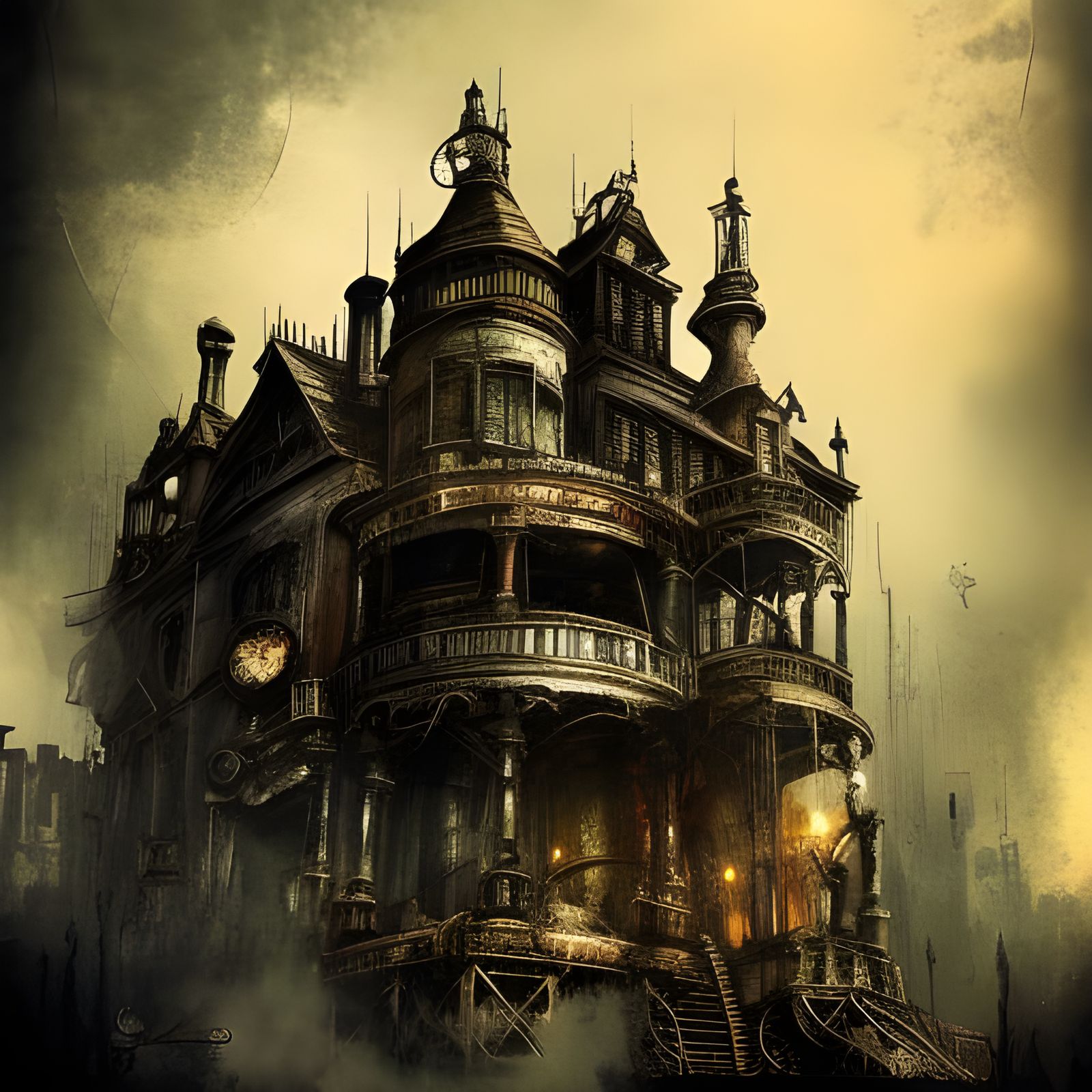 Creepy Haunted House - AI Generated Artwork - NightCafe Creator