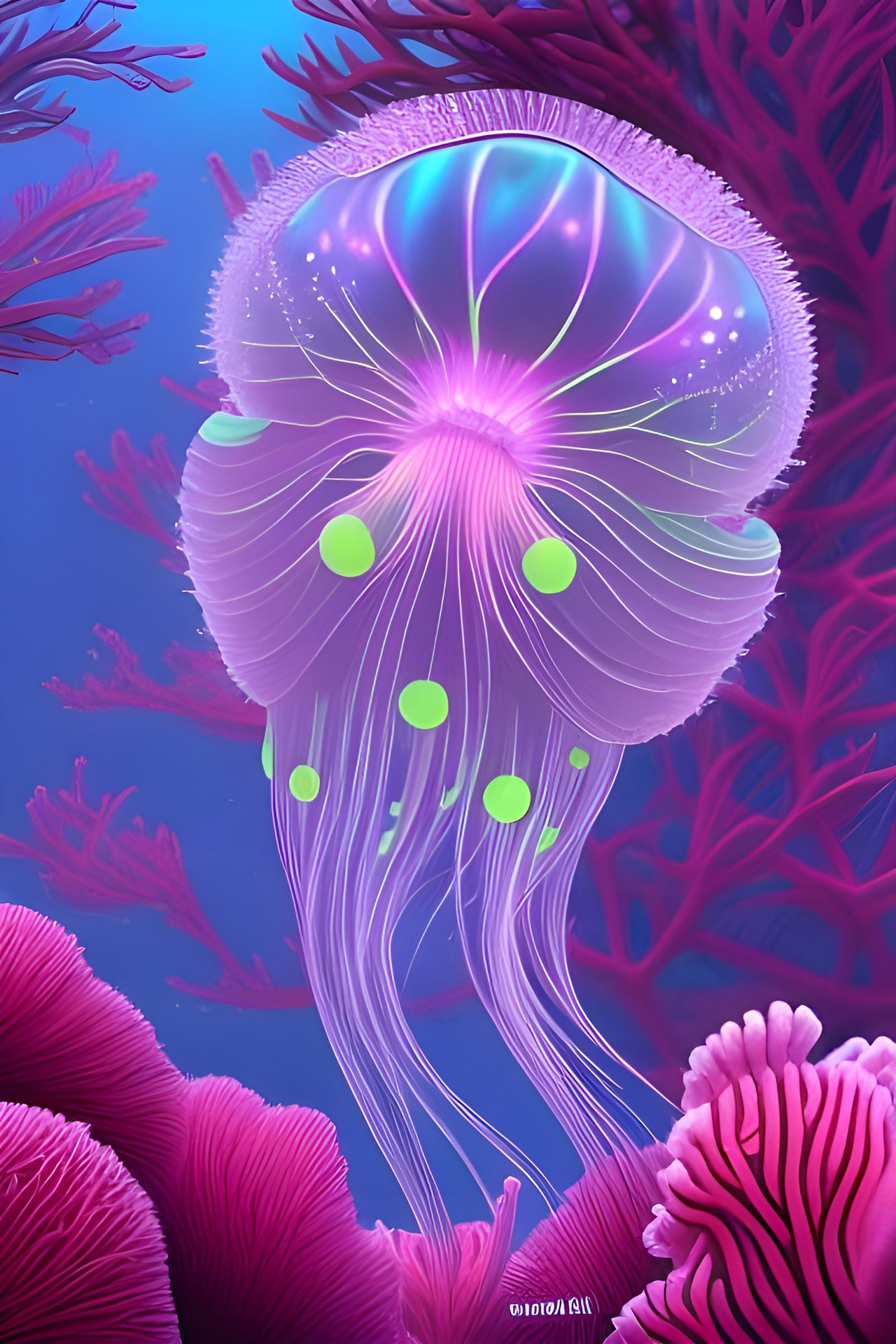 Crystal Jellyfish AI Generated Artwork NightCafe Creator