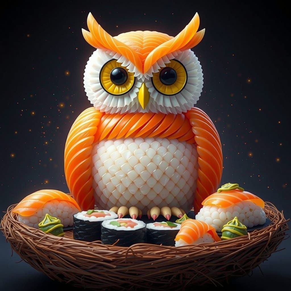 Sushi Owl  by @BJ-art