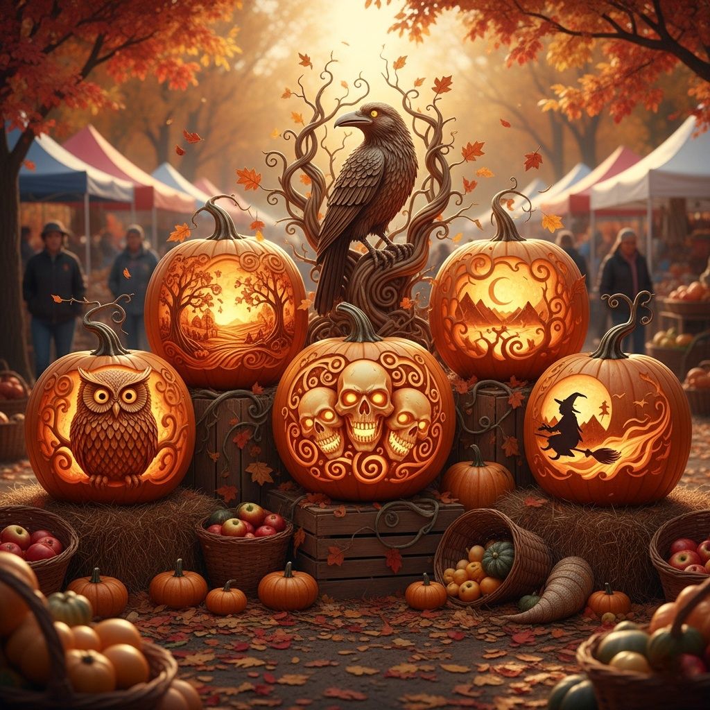 Exhibition of carved Pumpkins