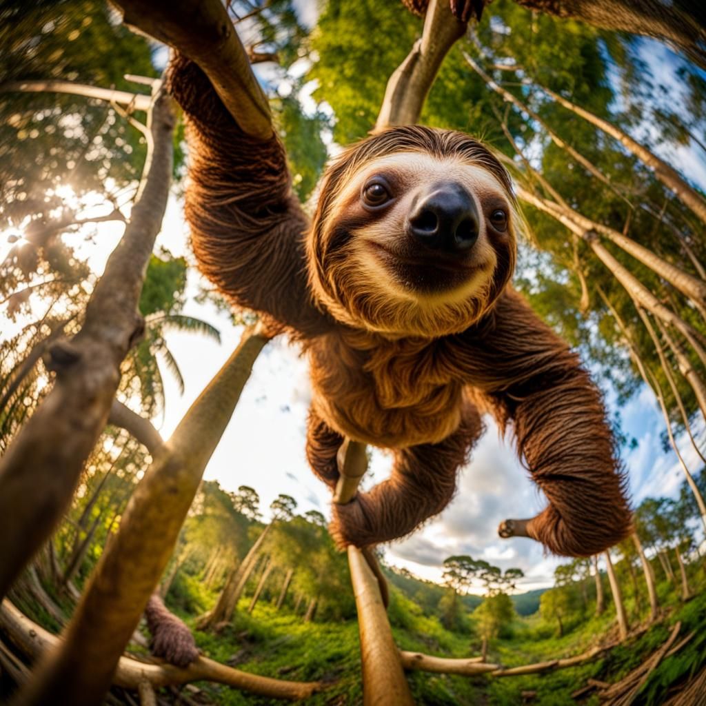 Selfie of a sloth  by @xtough 