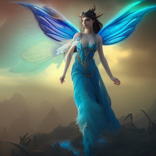 Fairy with blue wings