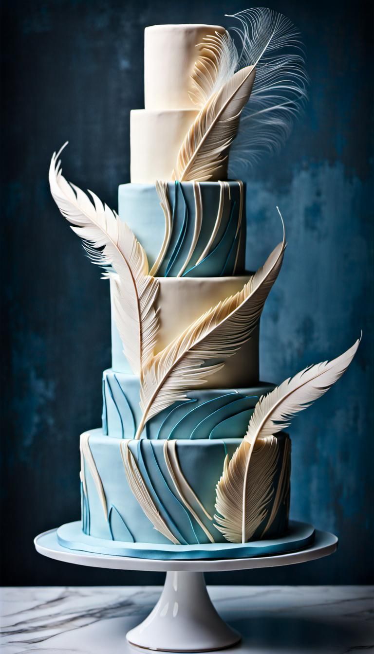 Buttercream feather cake. Feed 15 people. – Chefjhoanes