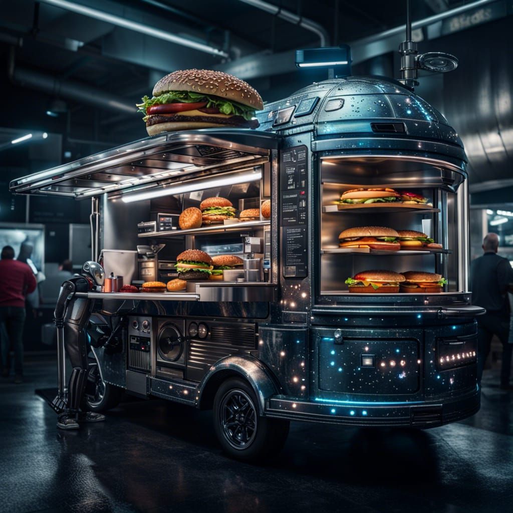 Futuristic Food Truck - AI Generated Artwork - NightCafe Creator