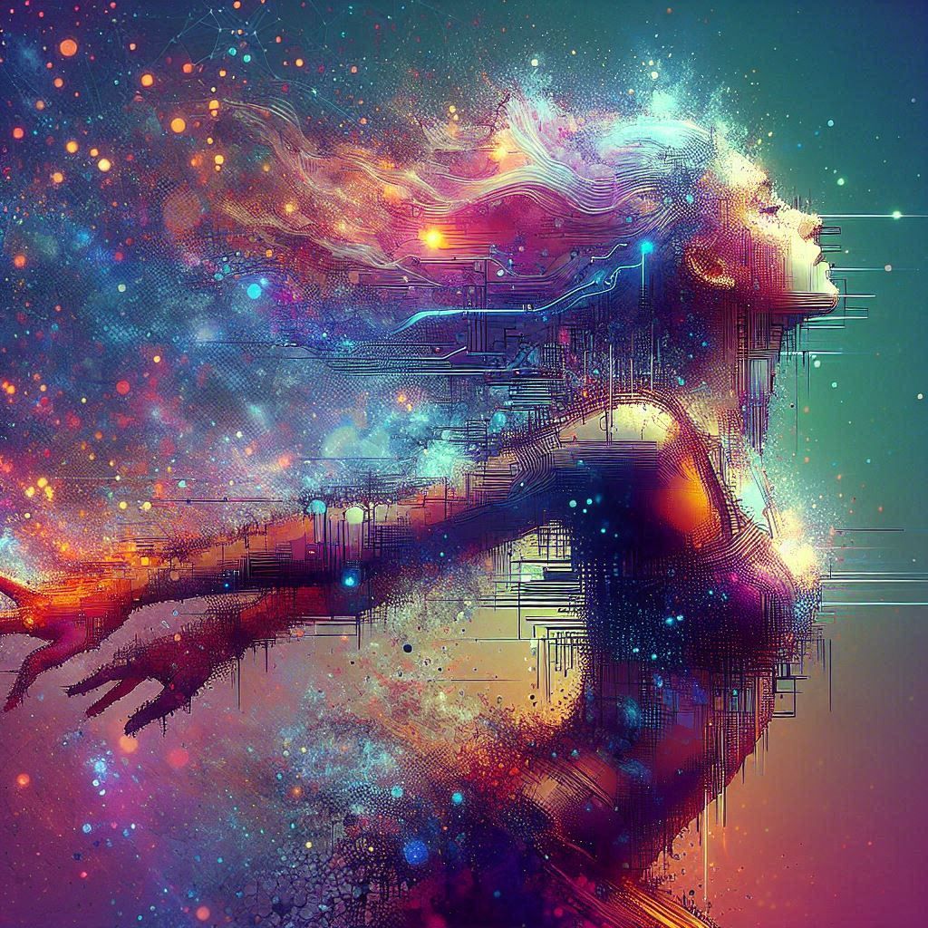 double exposure beautiful fantasy DALL-E 3 portrait landscap...