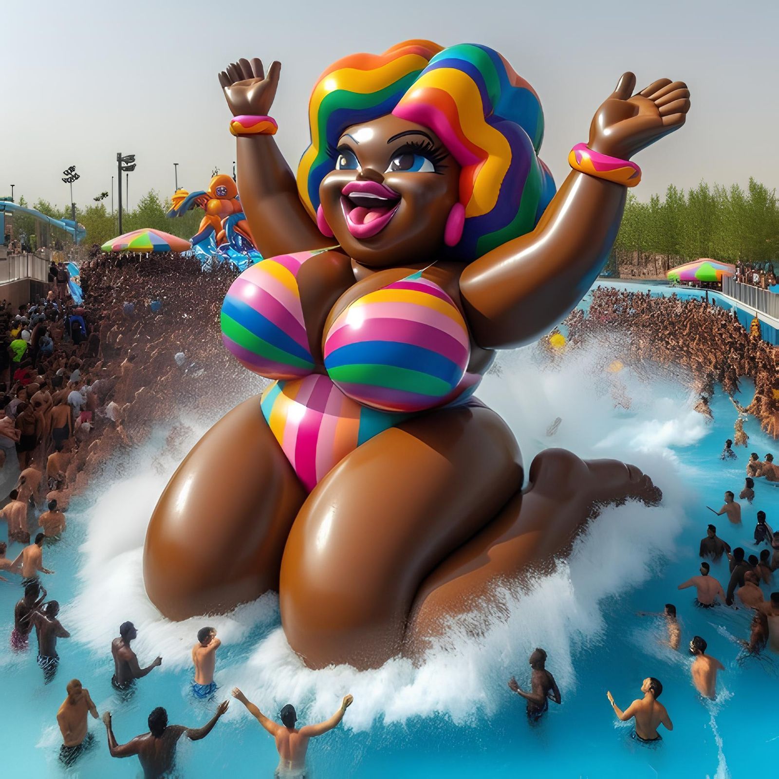 Waterpark giantess