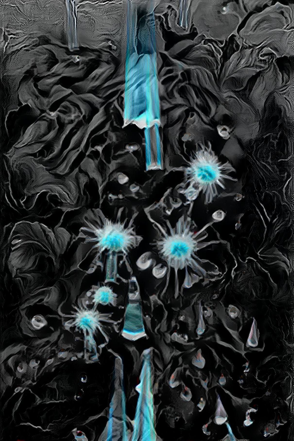 Efflorescence of crystals of water droplets in a mist of shining diamonds dust—Orchid Style • Video