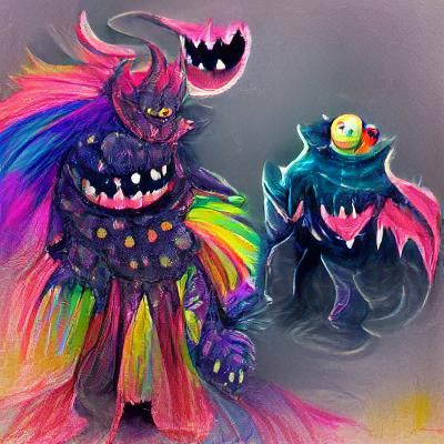 The most colorful monster and his dark friend