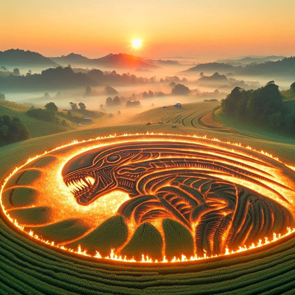 Burning crop xenomorph