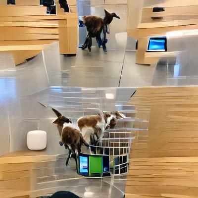 Sneaking baby goats into the Apple store.