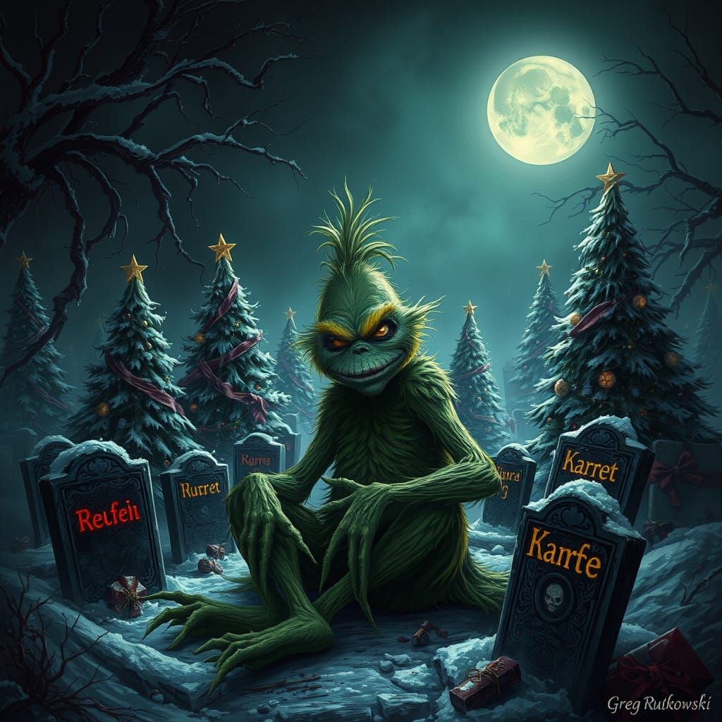Gruesome Undead Grinch in Twisted Christmas Wonderland