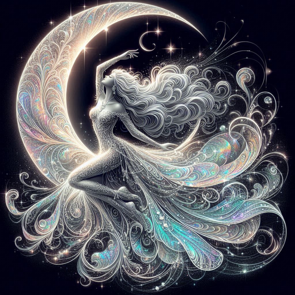 Lunar Serenade: The Goddess's Celestial Dance