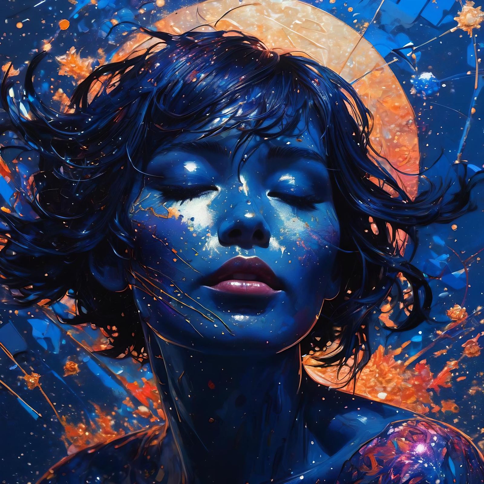 Cosmic blue - AI Generated Artwork - NightCafe Creator