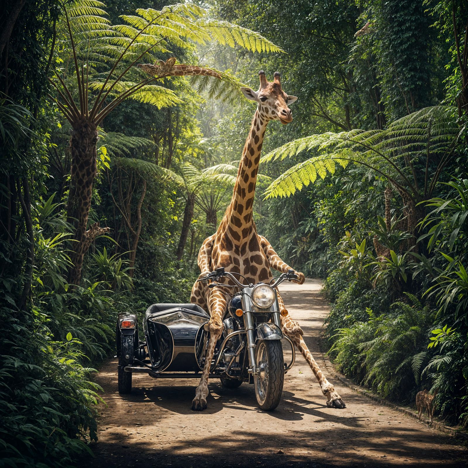 Giraffe on a Moped