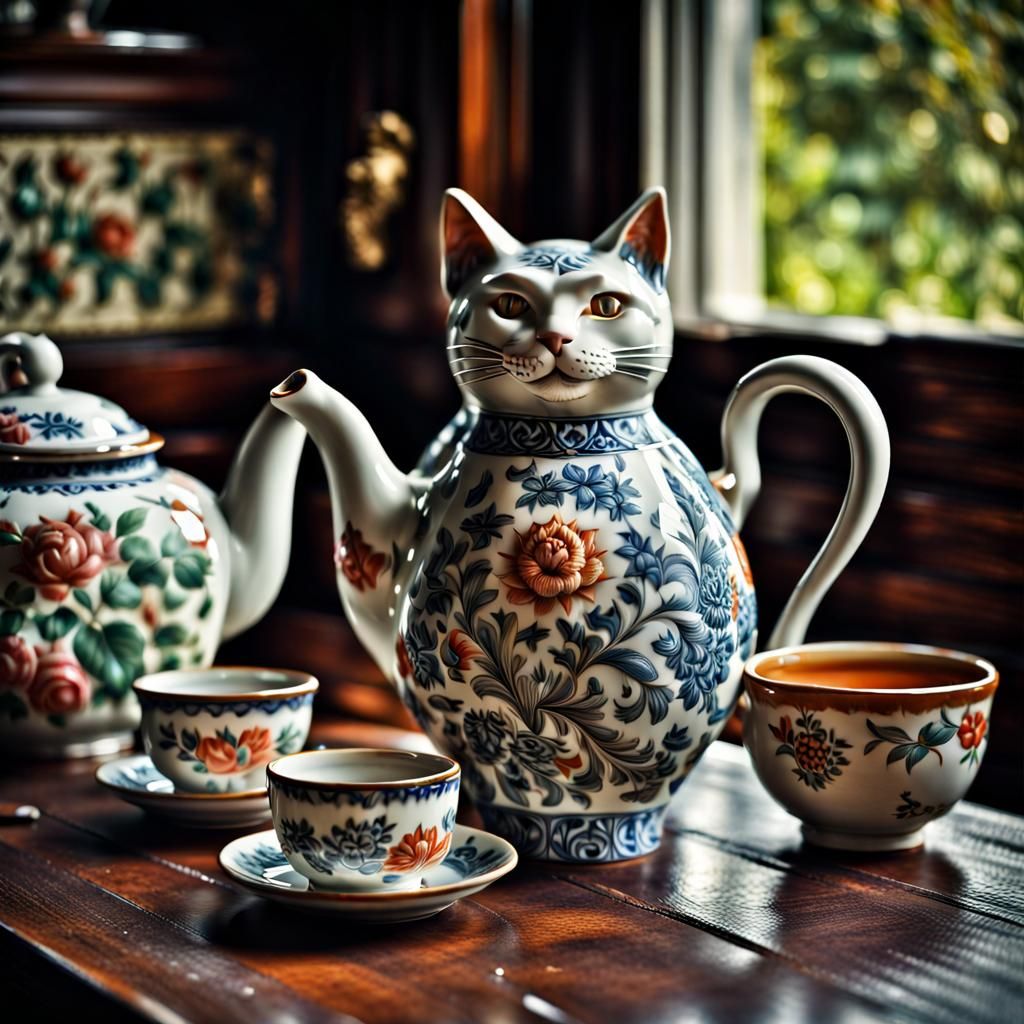 Miauw said the teapot  by @Brichzy