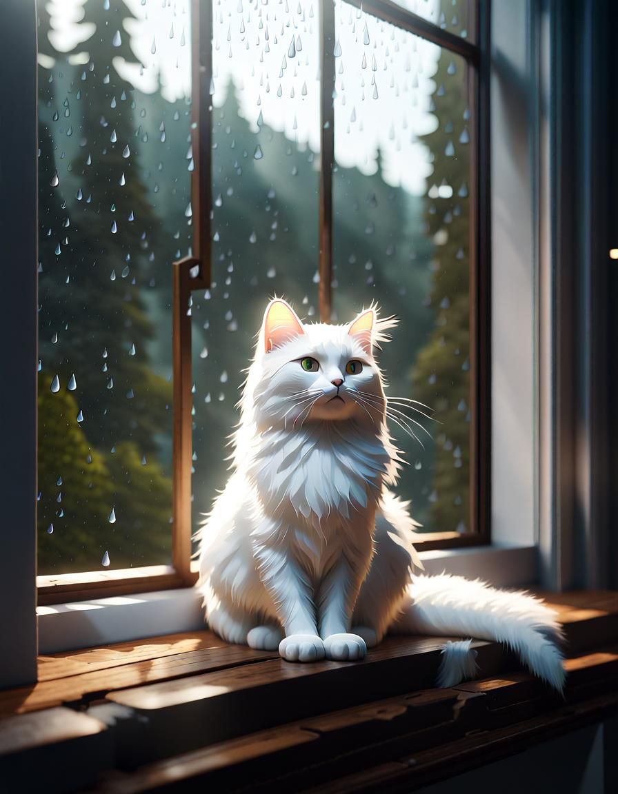 A White Cat Ai Generated Artwork Nightcafe Creator