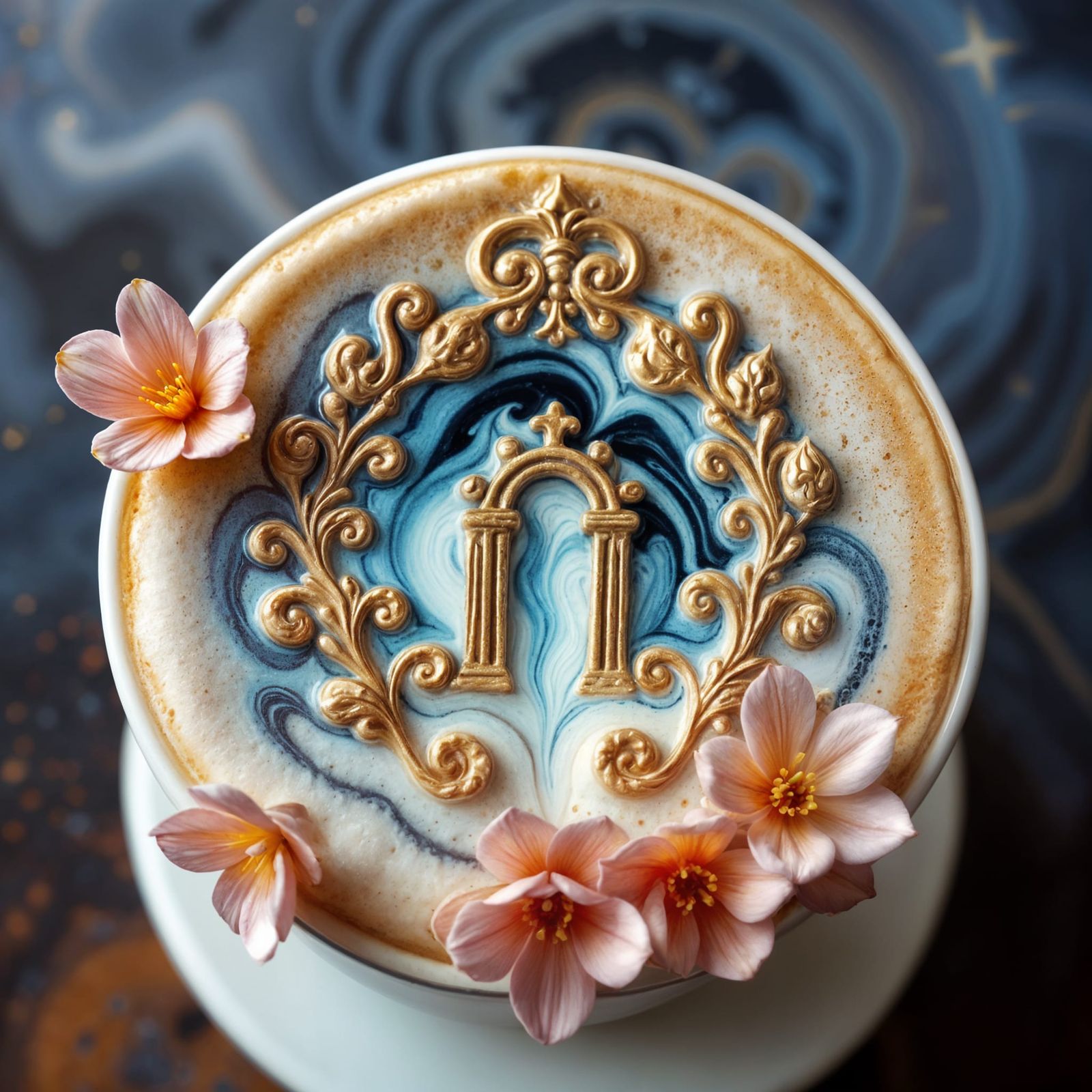 Latte Art: Golden Gate to a Cosmic Dream
