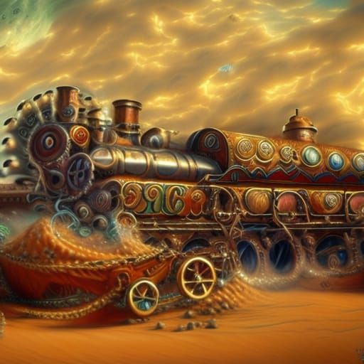 In 1923 Kandahar the DNA spiral unwinds in the sand at a piz...