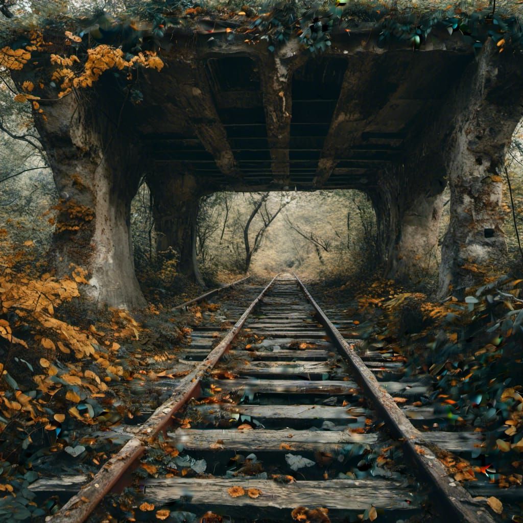  <lora:MJ6 Decay:1.0> decaying bridge , realistic photography by Elsa Bleda