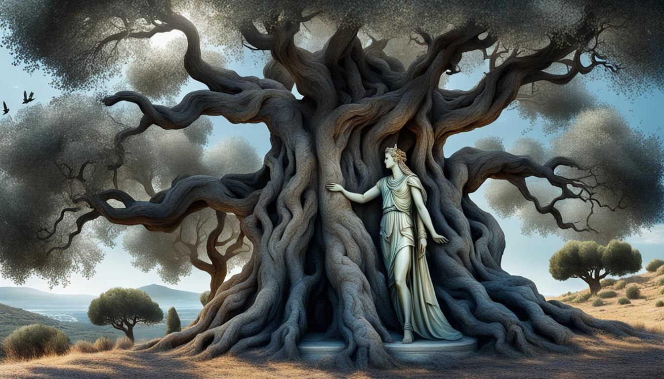 Poseidon the God and Athena the Goddess looking face to face...
