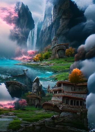 Cinematic fantasy landscape