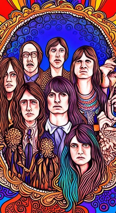 Jefferson Airplane Psychedelic Poster Art - AI Generated Artwork ...