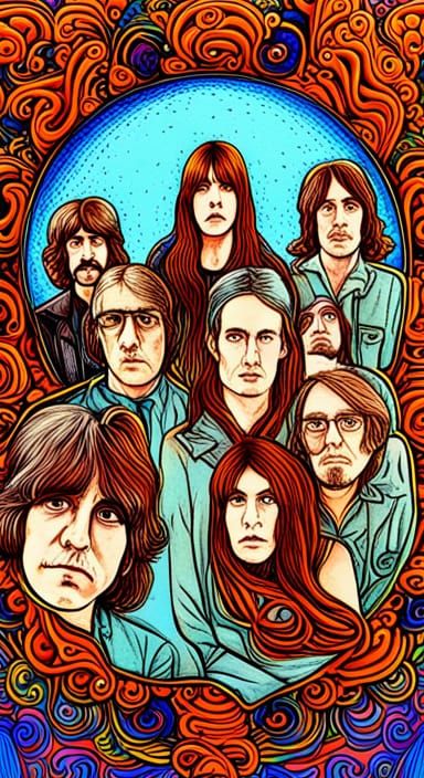 Jefferson Airplane Psychedelic Poster Art Ai Generated Artwork