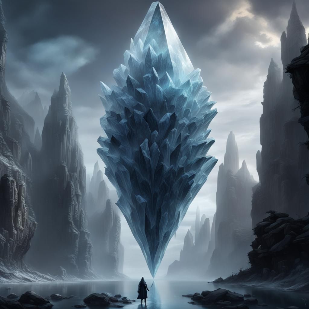 Drow Elf Encased in Crystalline Prison