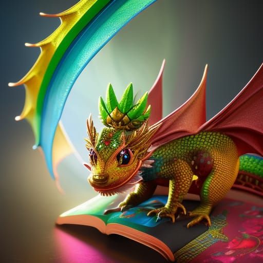 full body digital illustration of a baby dragon with, Stable Diffusion