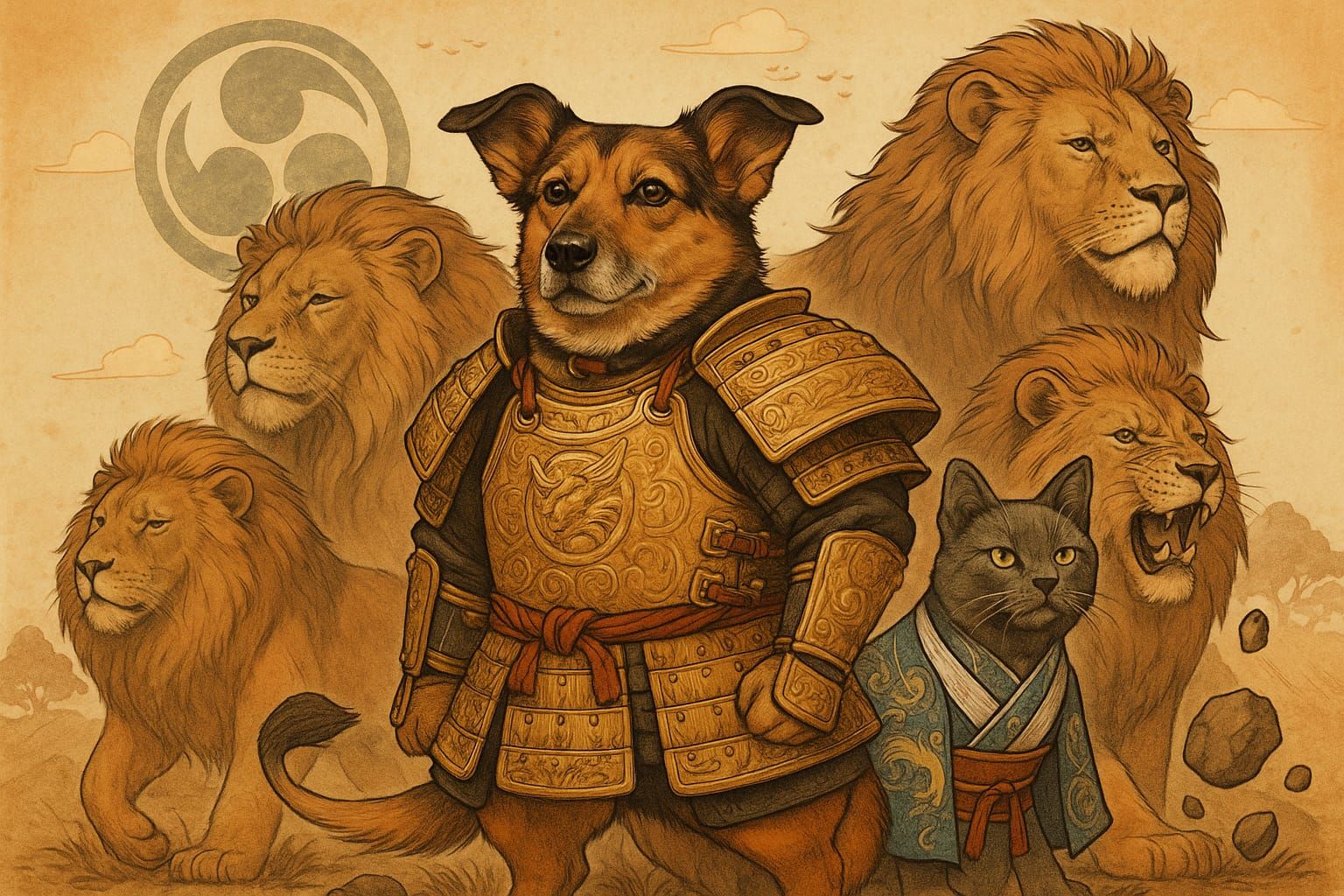 Alfred - Matsu Beastmaster with Ivy the Samurai cat