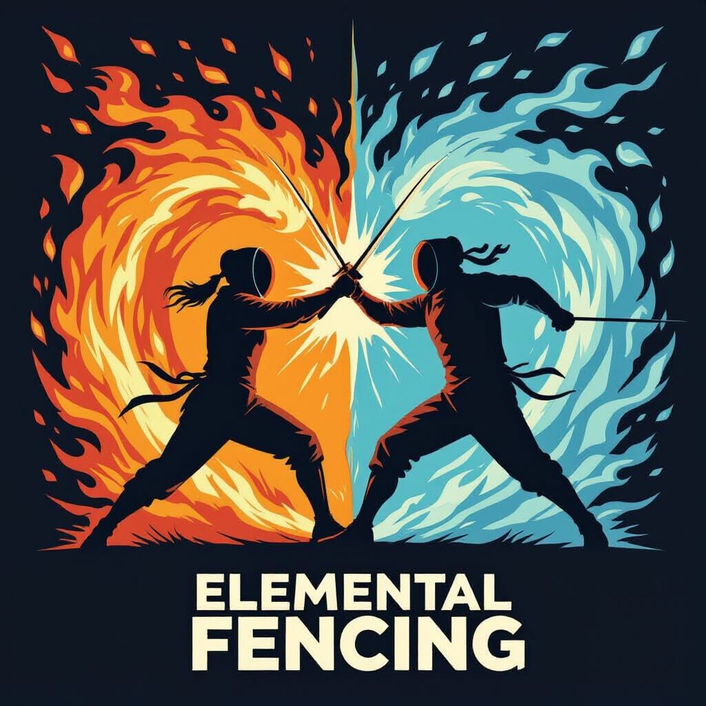 Elemental Fencing Duel Poster  by @Justagirl