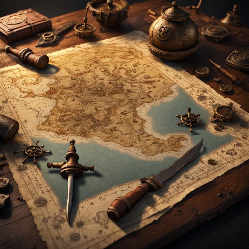 Pirate Treasure Map  by @CxK