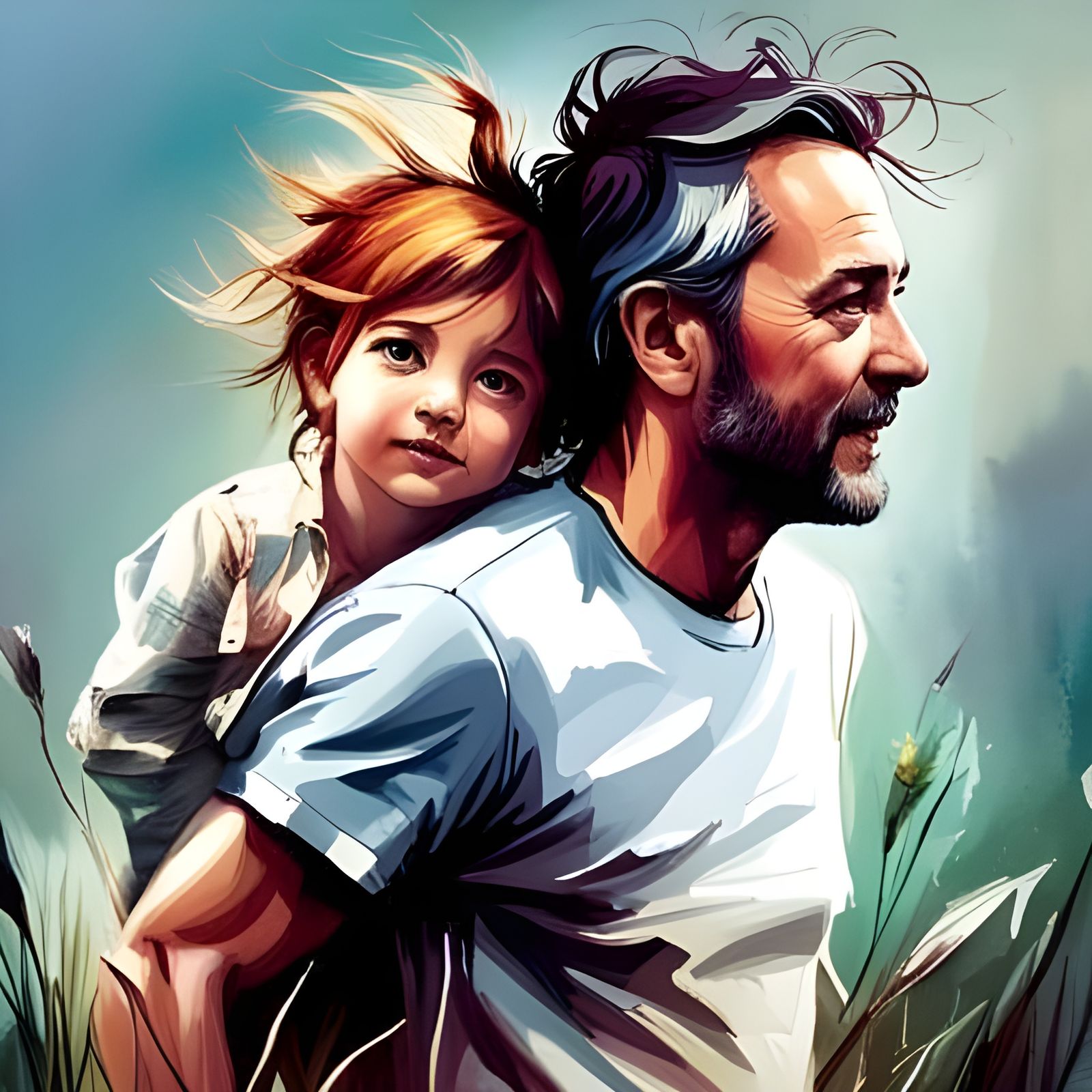 Father and daughter  by @Night0wl