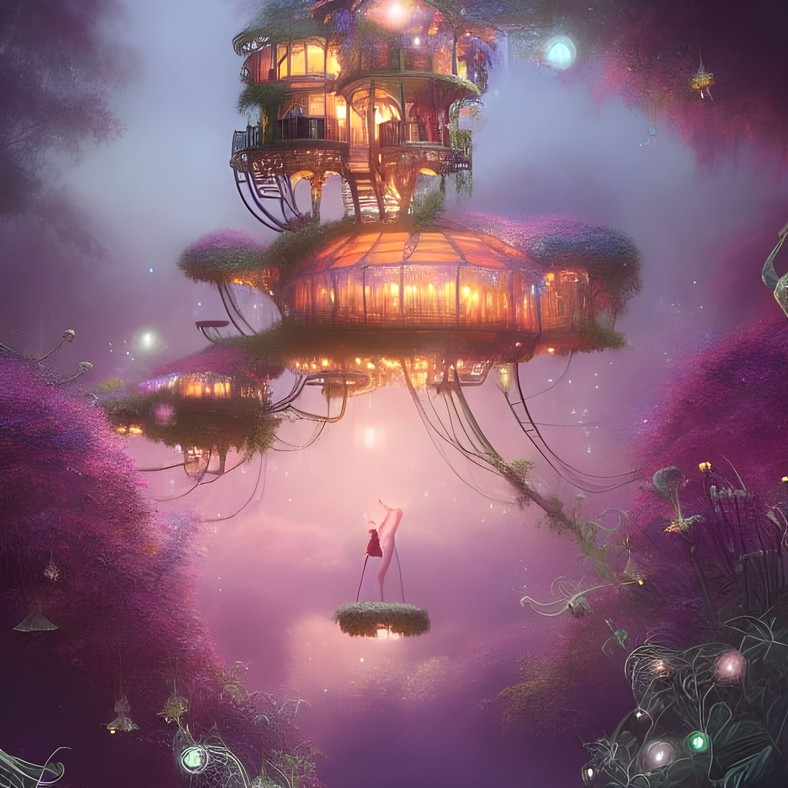 A Floating Treehouse - AI Generated Artwork - NightCafe Creator