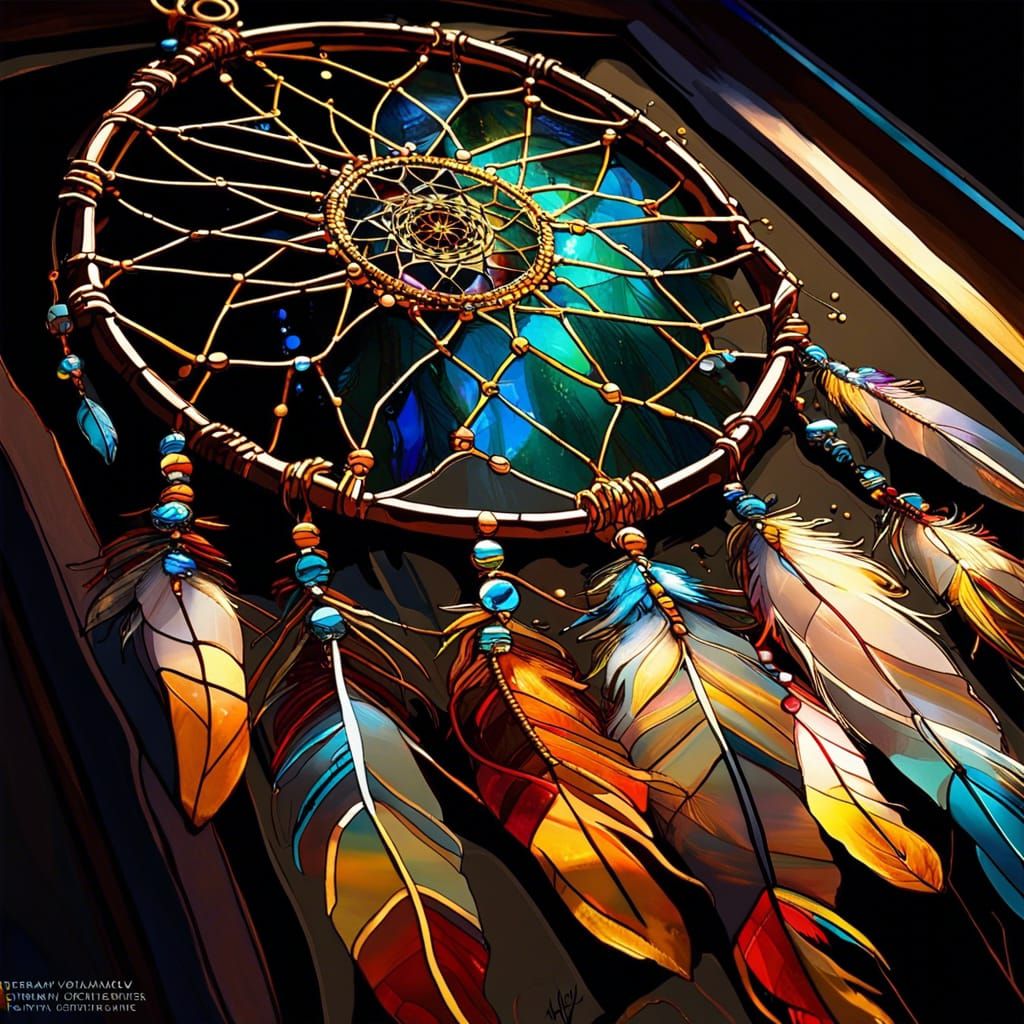 Dreamcatcher stained glass  by @Marinaoceana