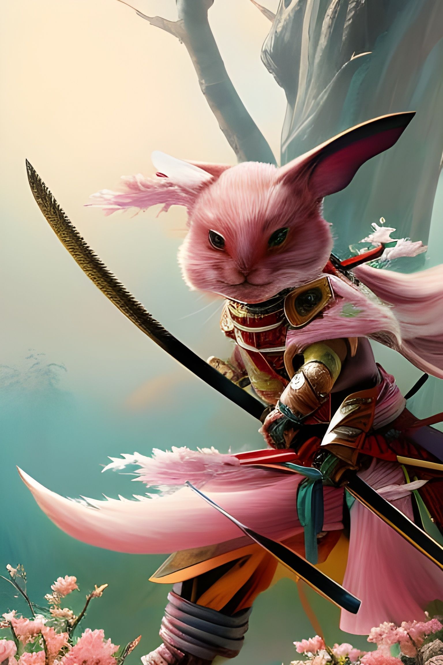 Pink Samurai - AI Generated Artwork - NightCafe Creator