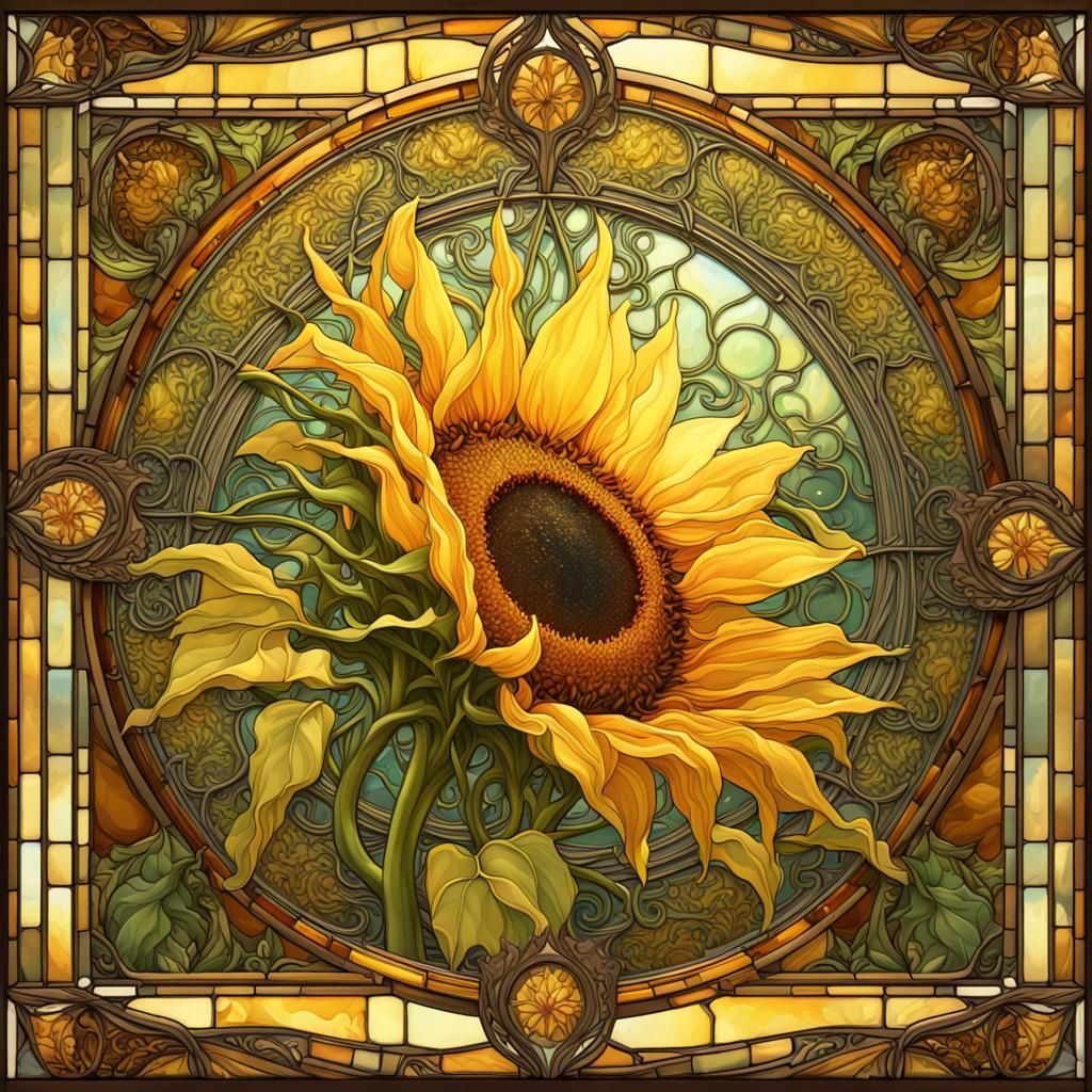 Sunflower in the Window  by @Atlaxa