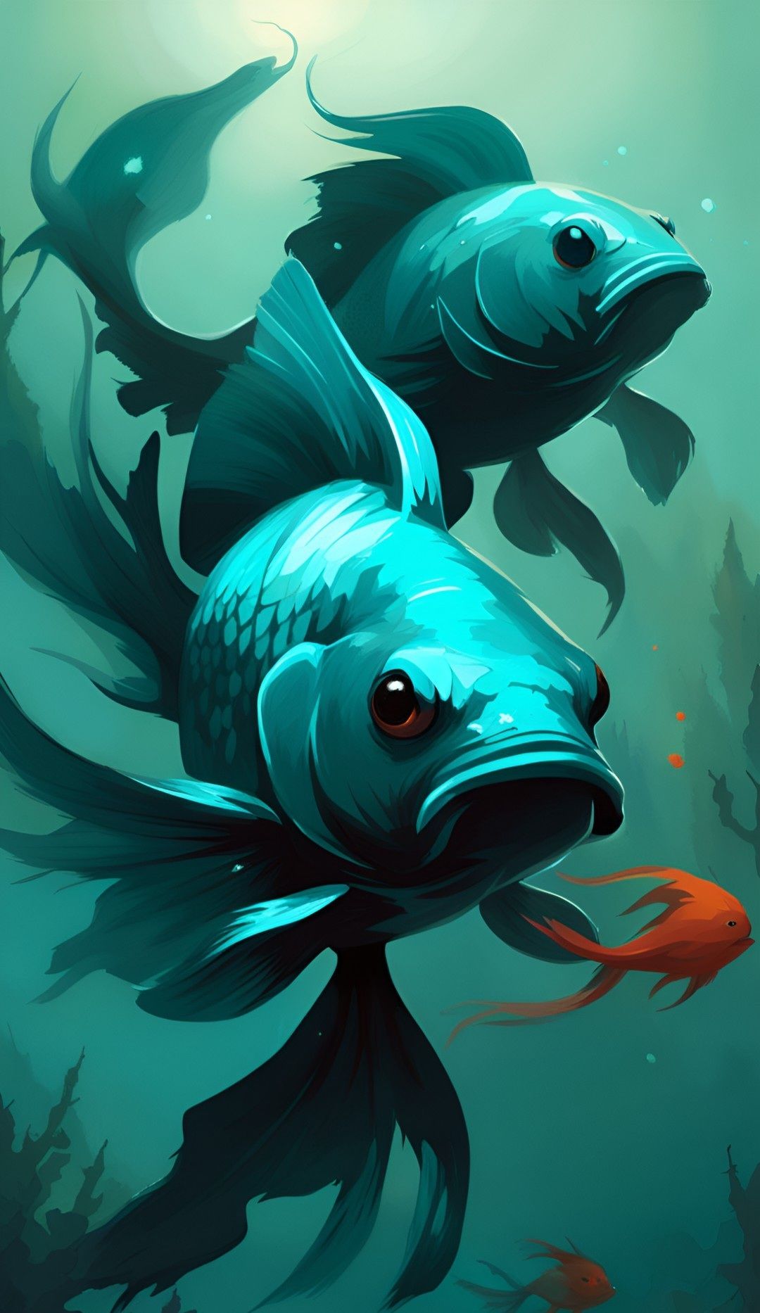 Teal goldfish