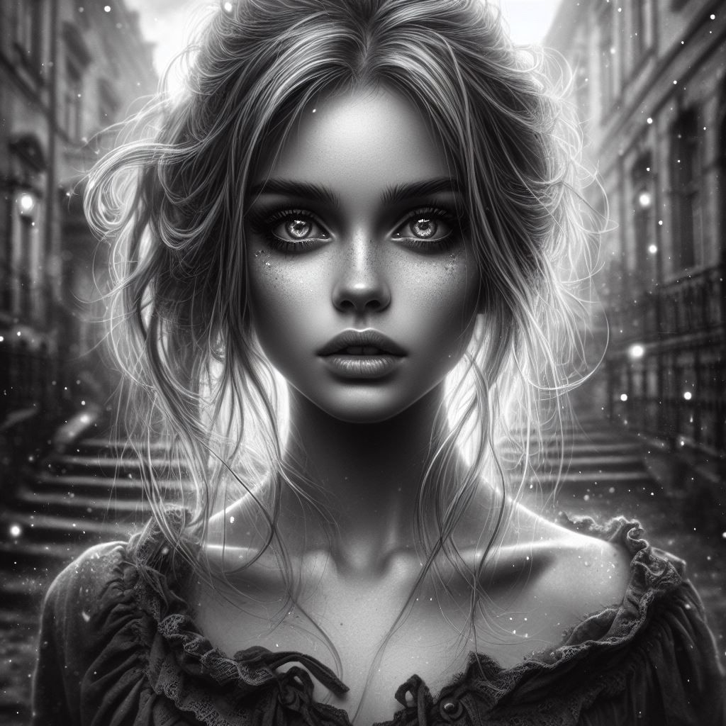 Monochromatic Gorgeous Young Woman