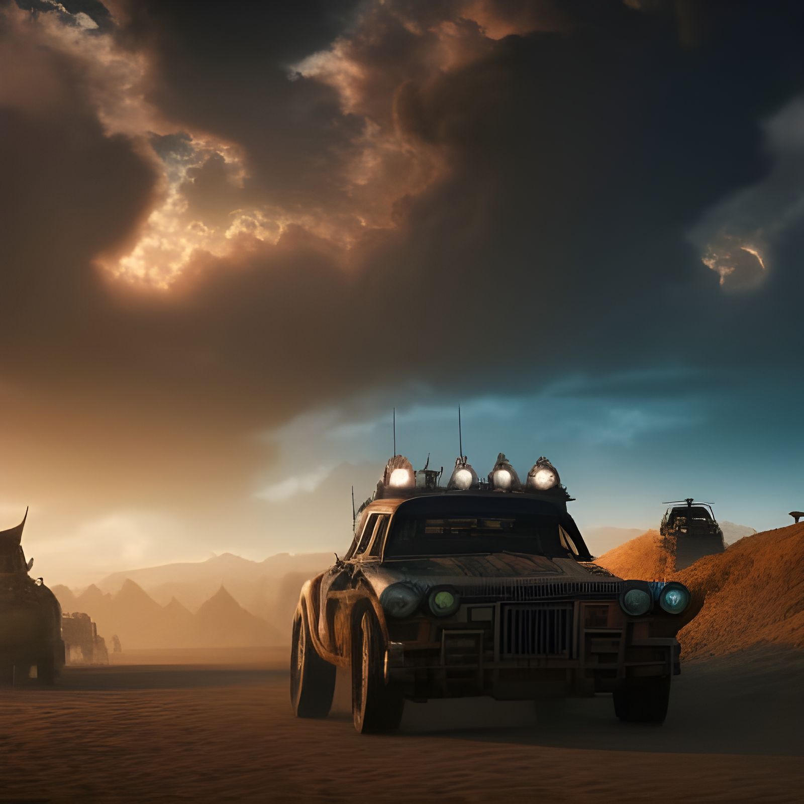 Mad Max Car Chase AI Generated Artwork NightCafe Creator